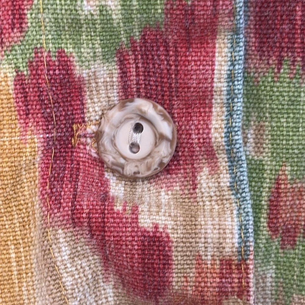 Coldwater Creek | Southwest Multicolor Abstract 100% Cotton Button Up Jacket L - Picture 12 of 17